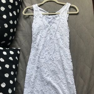 White lace mini dress